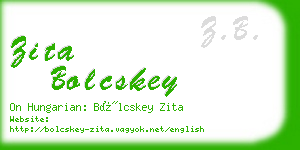 zita bolcskey business card